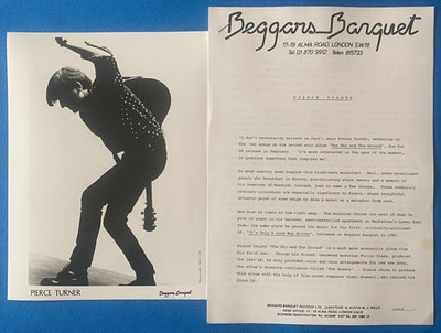 Pierce Turner The Sky & Ground 1988 Promo Photograph 10x8'' &Press Release Letter