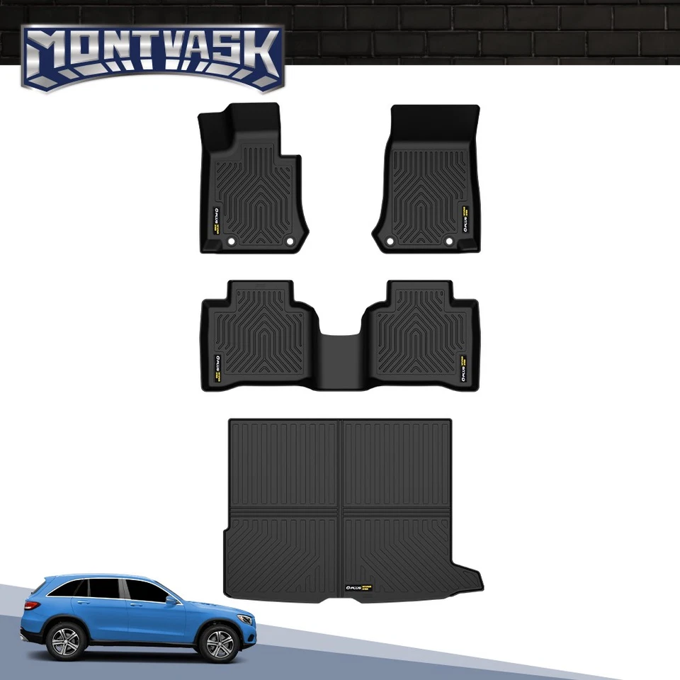 Fit For 2016-2022 Mercedes Benz GLC Class All Weather TPE Floor Mats Cargo Liner - Image 2 of 4