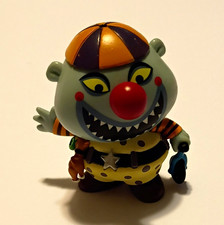 Clown Plastic Figurine Smiling Blue Face Yellow Polka Dot Outfit Red Accents