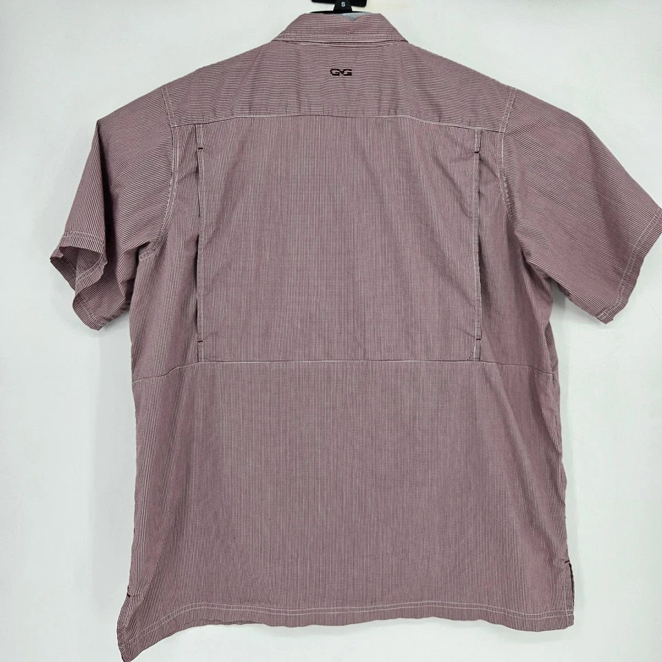 GameGuard Shirt Mens 2XL Maroon Gingham Vented Fishing Short Sleeve Outdoor - Image 3 of 4