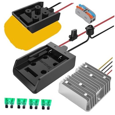 with Fuse&Switch for 20V Battery, DC Power Converter and Power Wheel Adapter