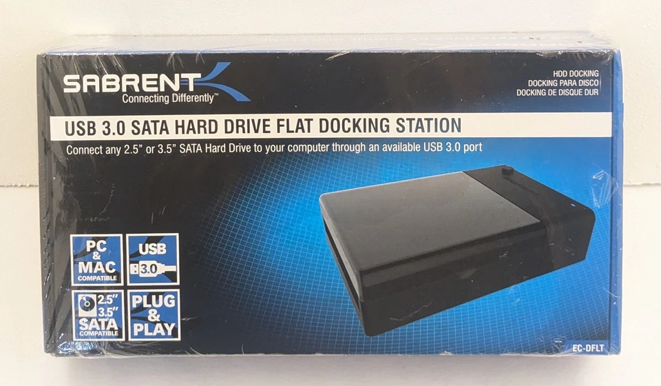 SABRENT USB 3.0 to SATA External Hard Drive Lay-Flat Docking Station (EC-DFLT) - Image 2 of 4