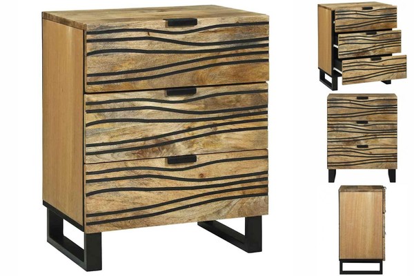 Nachttisch - 50X33X60 Cm Aus Massivem Mango-Holz.-image