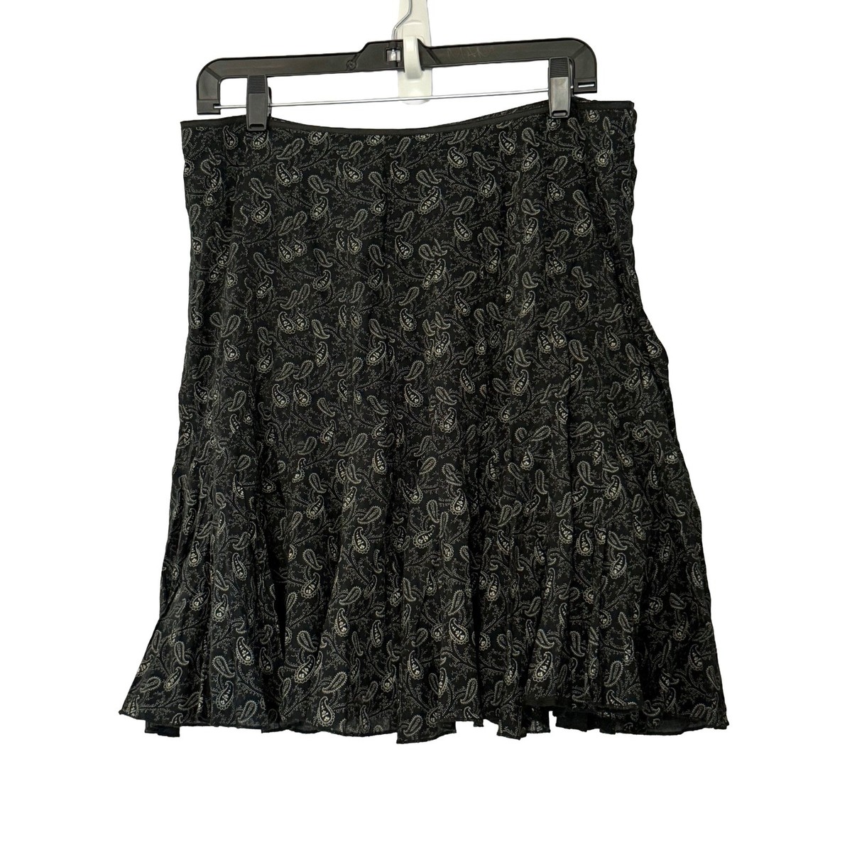 VTG Polo Jeans Company Ralph Lauren Black Paisley Midi Ruffle 