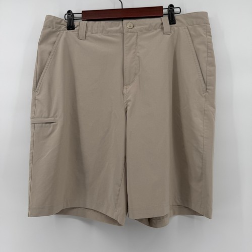 Columbia PFG Fishing Shorts Mens 36 Khaki Tan Lightweight Performance Stretch