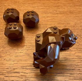 LEGO 1999 Rock Raiders Brown Rock Monster & 3 Boulders - 4950 4990