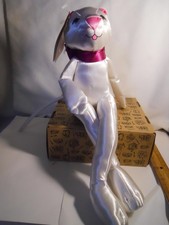 Russ Berrie WHITE PANTHER SHELF SITTER Satin Sophisticates 10" Plush NOS