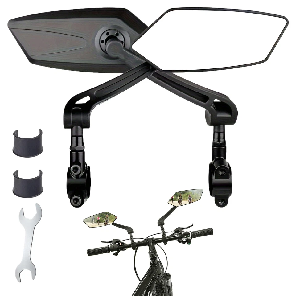 1 Pair Bike Rear View Mirror Reflector Adjustable Rotatable Handlebar Mirror - Image 2 of 4