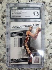 10-11 TIM DUNCAN /25 CGC 9.5 Donruss Production Line Materials Prime  
