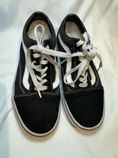 Vans Old Skool Black Suede Canvas Skate Sneakers Size 5 Men 6.5 Women Unisex