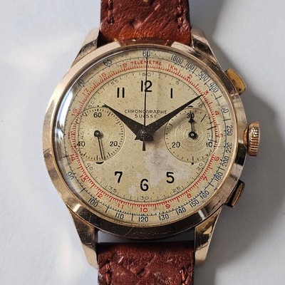 SCHWEIZER CHRONOGRAPH-VILOR WATCH-CHRONO-OVERSIZE(37MM)-SÄULENRAD-VALJOUX 22