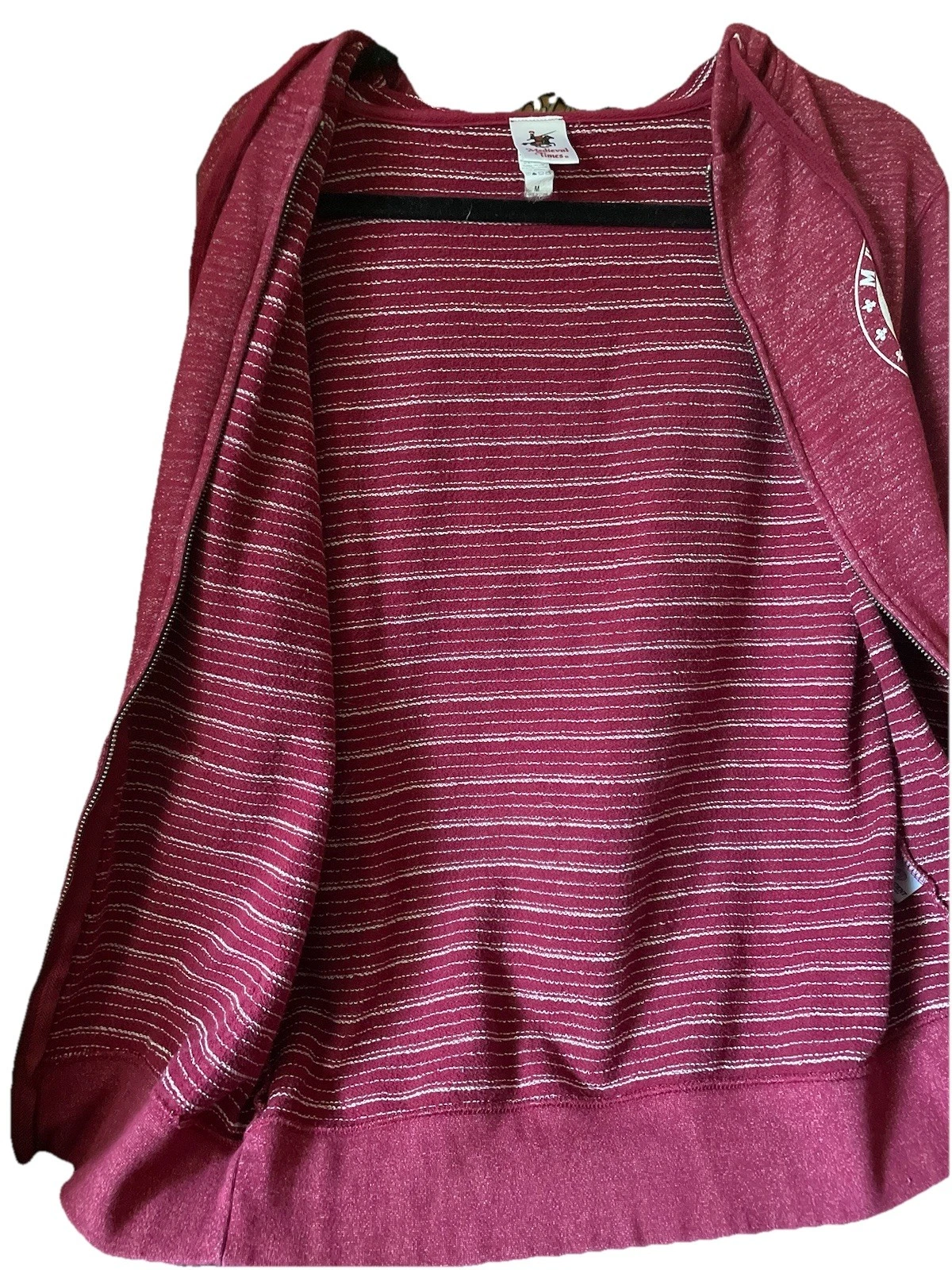 Medieval Times Men's Medium Full Zip Hoodie Logo Sweatshirt Red Maroon image 6