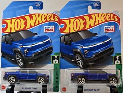 Hot Wheels Lot of 2 Chevrolet Silverado EV RST 1:64 Diecast Blue W/Case