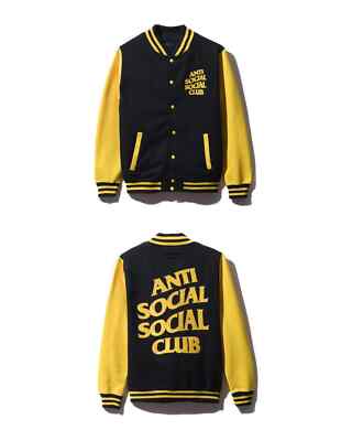 BNWT Anti Social Social Club ASSC Dropout Letterman Jacket Yellow