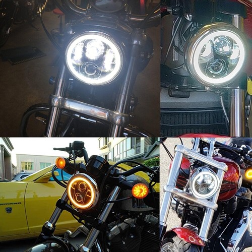 DOT 5-3/4" 5.75 LED Headlight DRL Hi Low Beam for Yamaha V-Star XVS 650 950 1100 - Picture 3 of 12