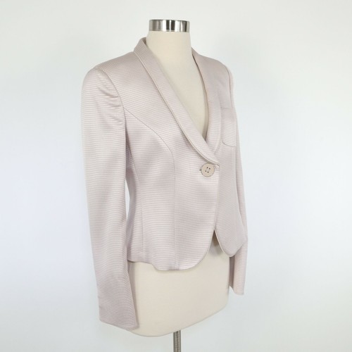 Emporio Armani Blazer Jacket Womens IT42 US4/6 Ivory Rose Shawl Collar - Picture 3 of 12