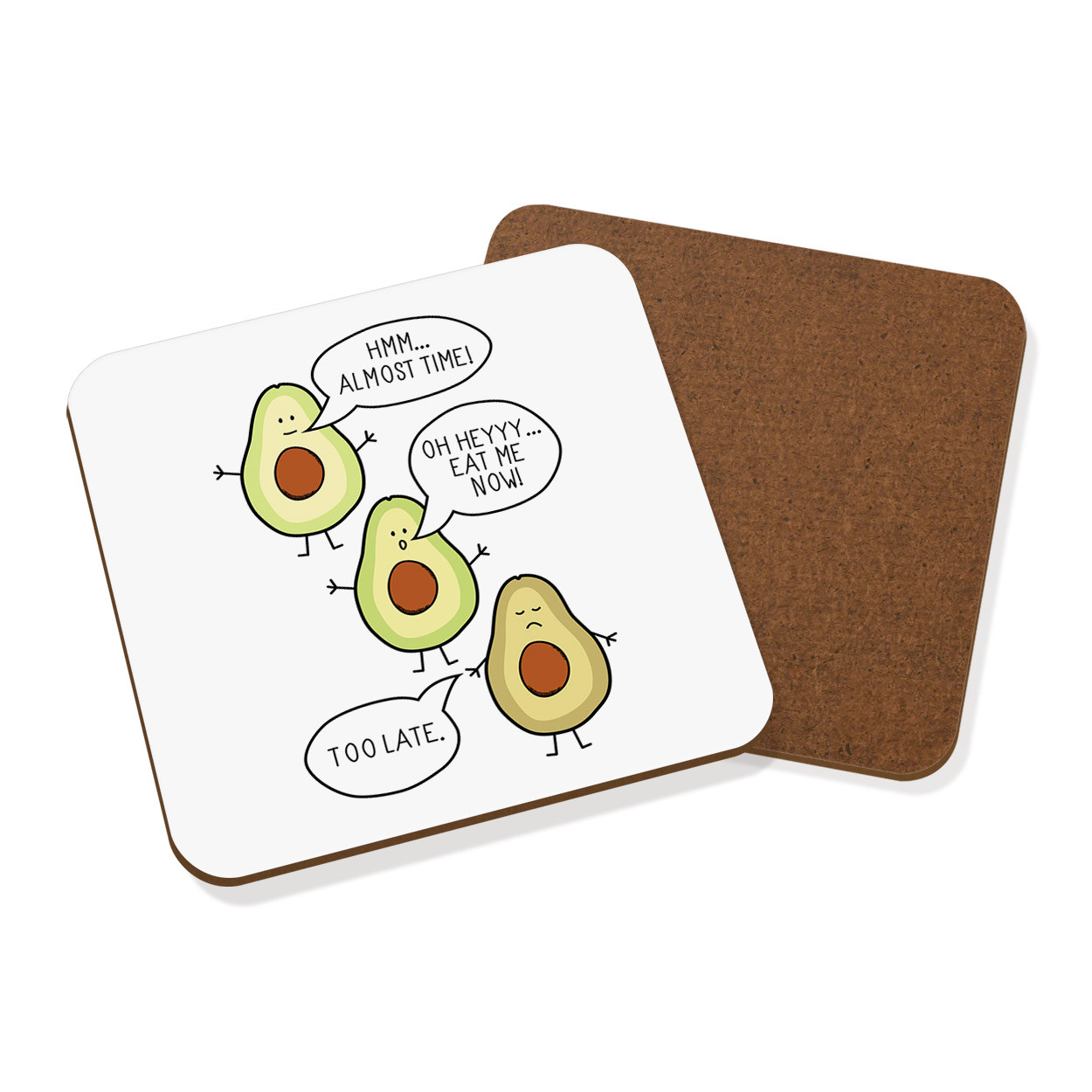 Avocado Eat Me Now Too Late Coaster Drinks Mat - Funny