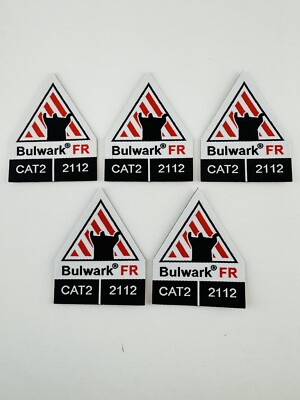 5 Bulwark FR Flame Resistant Retardant Iron On Patches BONUS PATCHES