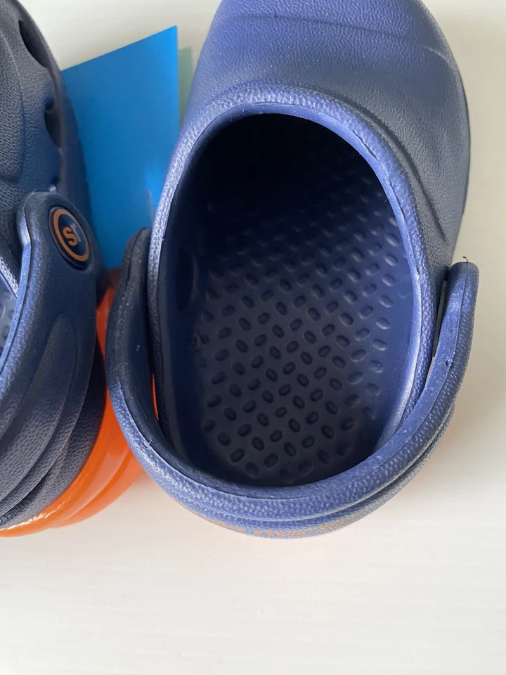 Zapatos zueco sin cordones Stride Rite para niños talla 4M iluminados azul marino naranja nuevos ENVÍO GRATUITO Foto 2 de 4
