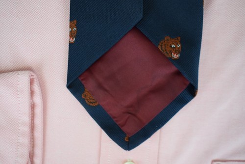 Chipp Bull & Bear Navy Poly Club Tie - Picture 5 of 5