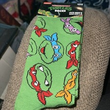 Nickelodeon Teenage Mutant Ninja Turtles TMNT Men  s Crew Socks Shoe Size 6-12