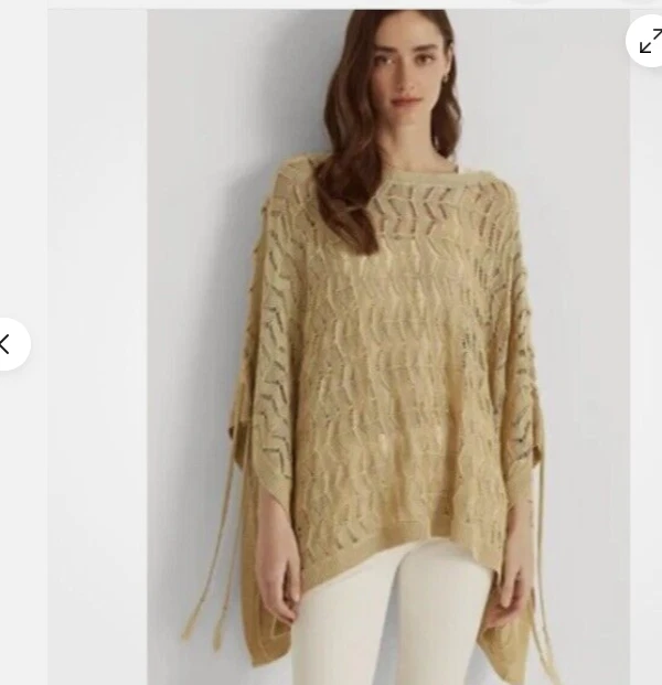 Lauren Ralph Lauren Poncho Size S/M Parchment New with Tags
Opens in a new window or tab