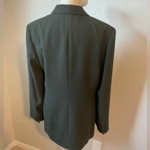 Yansi Fugel Dark Green Gray Button down Blazer Size 12 - Picture 3 of 8