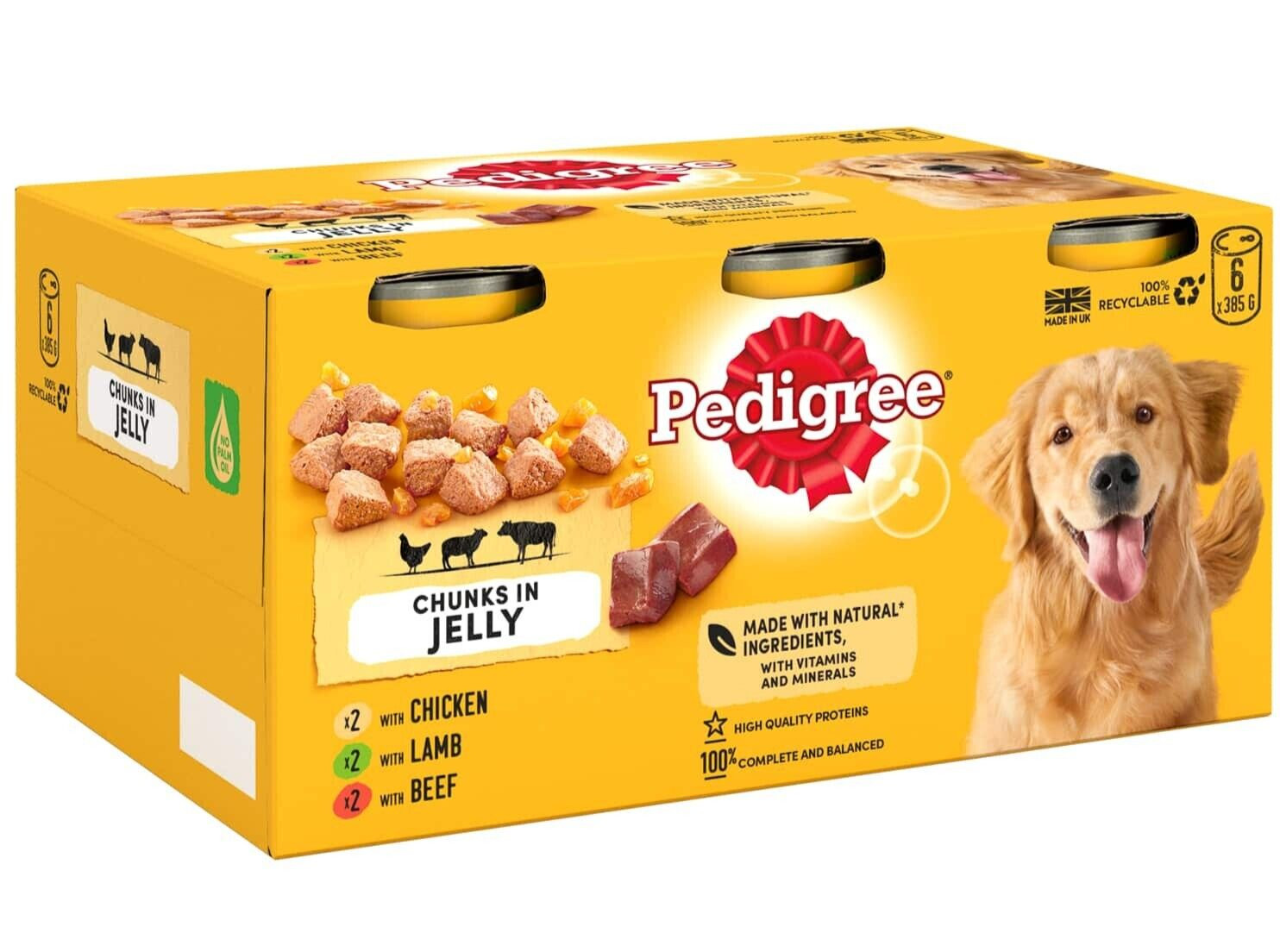 Pedigree Tins Mixed Jumbo In Jelly Adult Wet Dog Food - 6x385g