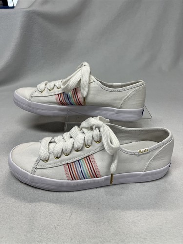 Keds Kickstart Rainbow Stripe White Sneakers Dream Foam women’s size 9.5 M - Picture 3 of 6