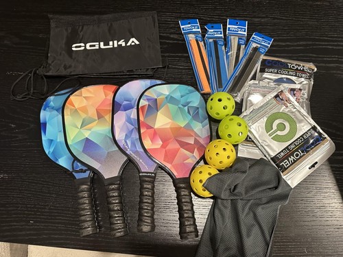 Pickleball Paddle, Omologato USAPA Leggero Pickleball Paddle Set di 4 Rosso - Foto 1 di 8