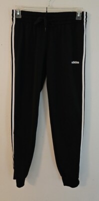 Adidas Mens Large Black Jogger White Stripes PrimeGreen Full