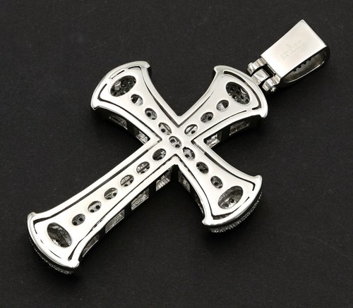 Stainless Steel 316 Pave Men's Cross Pendant (Only Pendant) - Picture 5 of 8