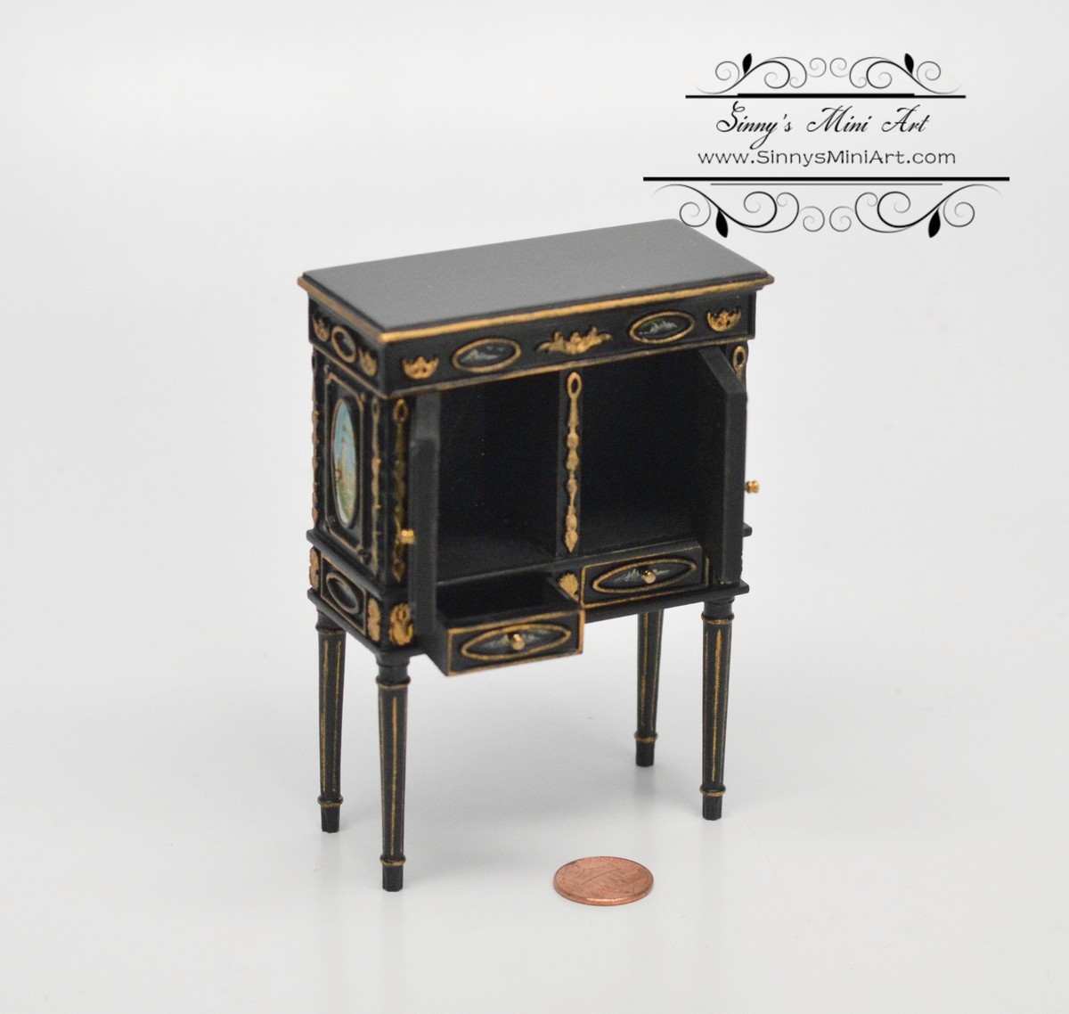 1:12 Dollhouse Miniature Chinese Carbinet Black/Furniture AZ 1:12 Dollhouse Miniature Chinese Carbinet Black/Furniture AZ