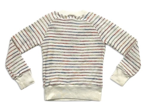 Maglione maglia a righe arcobaleno anni 70 top tulipano bambina M - Foto 8 di 9