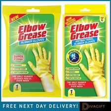 ANTIBACTERIAL RUBBER GLOVES STRONG DURABLE COTTON LINED NON-SLIP ELBOW GREASE 