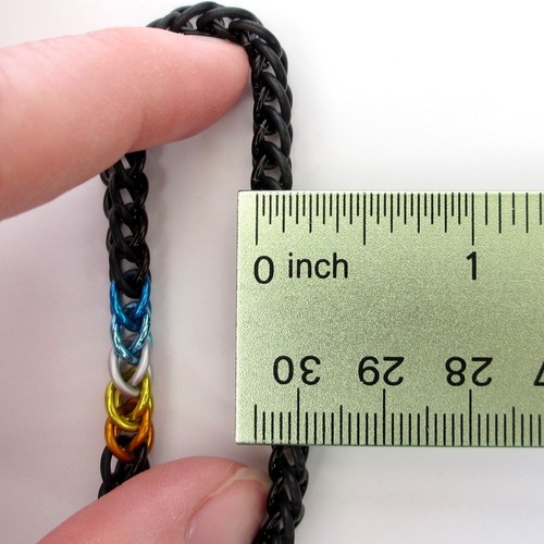 AroAce pride stretch bracelet, handmade chainmail half Persian 3 in 1 weave - Picture 6 of 10