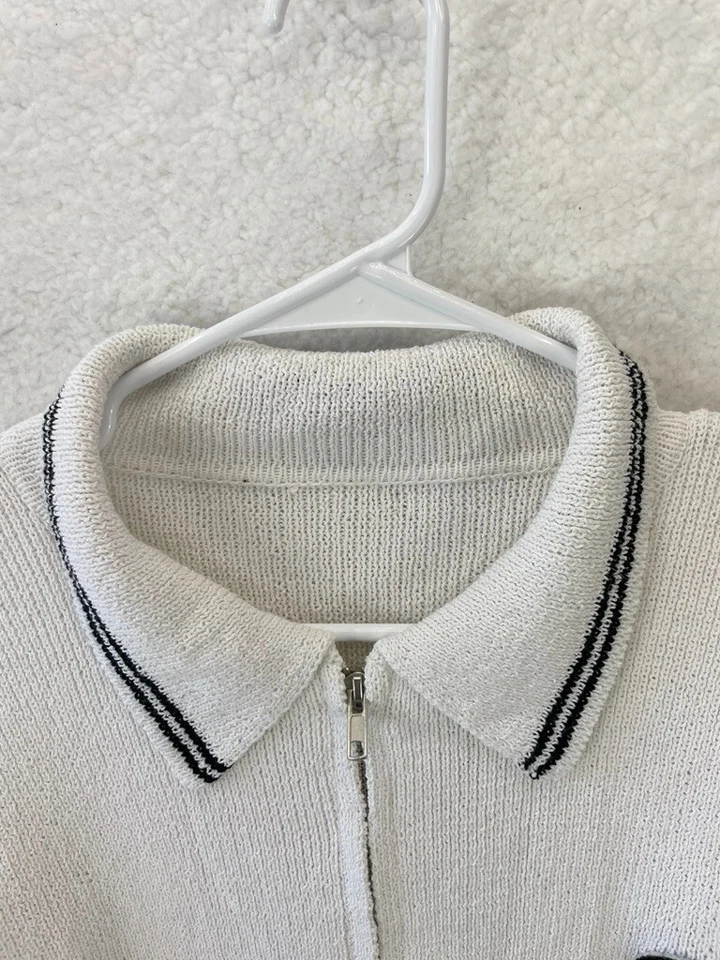 Suéter Forever 21 Cremallera Para Mujer’s M Blanco St. Moritz Club de Tenis Cárdigan Foto 4 de 4