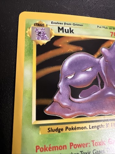 Vintage 1999 Muk Pokemon 13/62 Holo Card 70 HP #1 - Picture 9 of 24