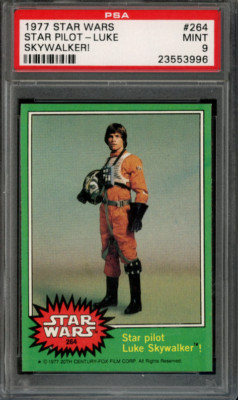 Luke Skywalker 1977 Topps Star Wars Card #264   PSA 9