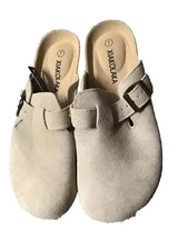 Xiakolaka Women’s Suede Clogs w/ Adjustable Buckle Tan Size 7 NWT