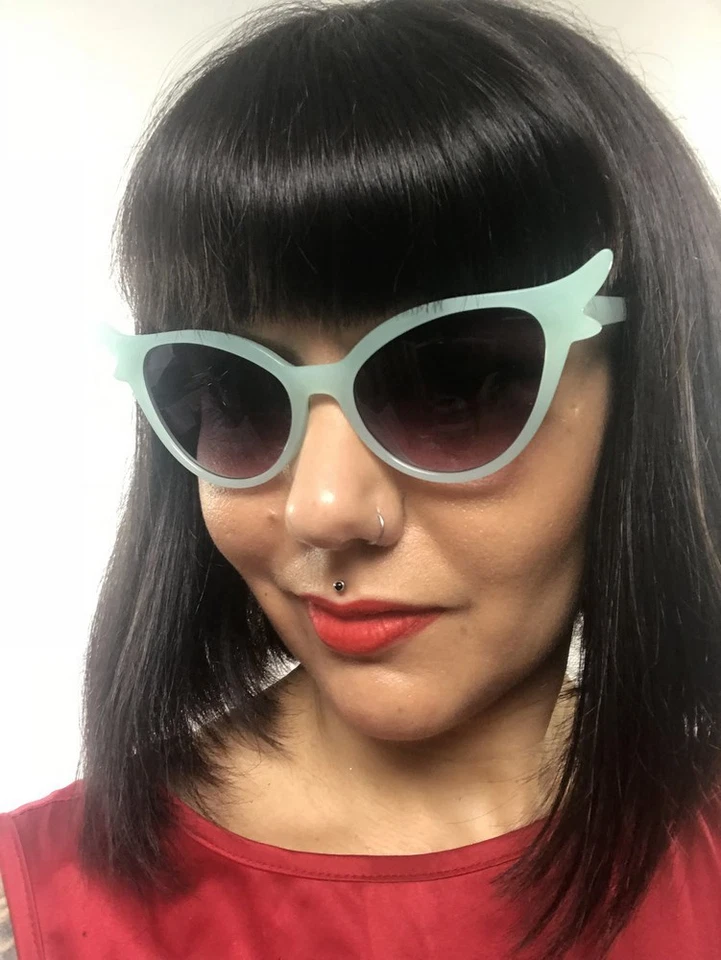Gafas de Sol Solar Mariposa Puntiagudas Verde Menta Pinup Retro Original - Imagen 1 de 1