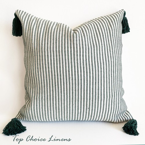 Mix & Match Bohemia Cream Beige Forest Green Textured Tufted Cushion Cover - Picture 2 of 25