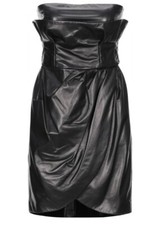 Versace Punk Goth Draped Biker Leather Mini Dress Sz38/ US XS/0