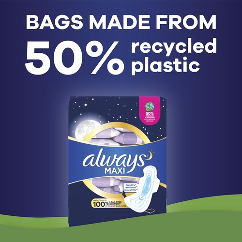 Always Maxi Overnight Pads with Wings Size 5 Extra Heavy Overnight Unscented ... - Picture 8 of 8