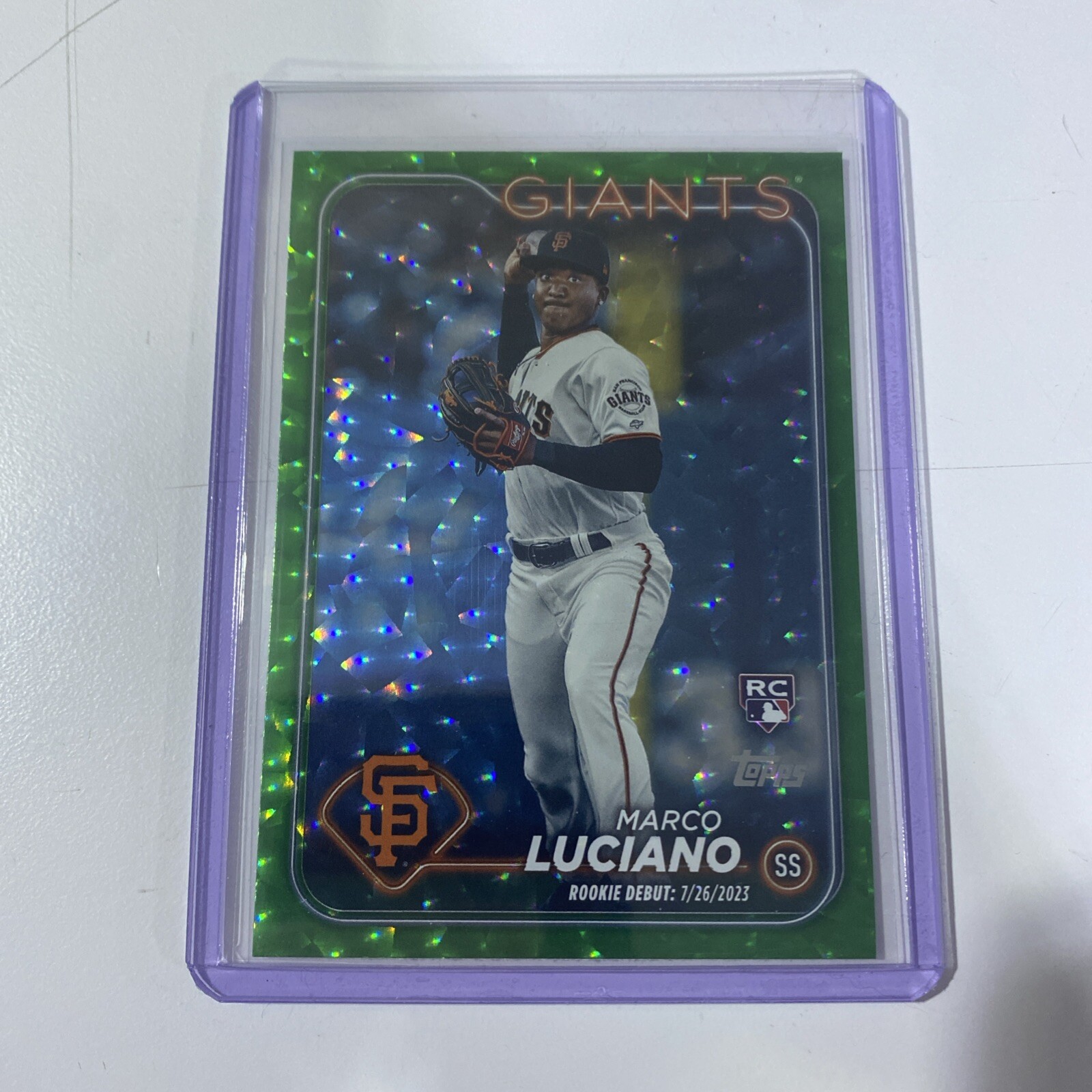 2024 Topps Update Rookie Debut Green Crackle Foilboard #US217 Marco Luciano /499
