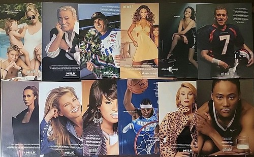 GOT MILK? Poster Print Ad Lot 12-John Elway-Beyonce-Iman-Tony Bennett ...