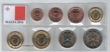 SERIE COMPLETA 8 MONETE IN  EURO MALTA 2016 FDC