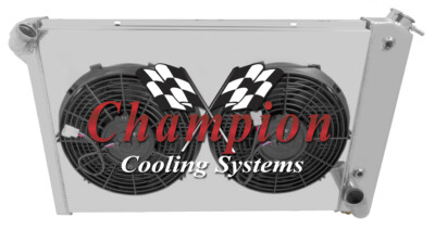 RN 4 Row Radiator,12'' Fans,Shroud for 1969-1972 Chevrolet Corvette Small Block