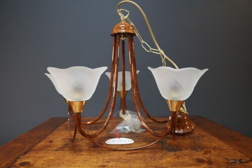 Endon Chandelier 5-Light Briar Tulip Frosted Glass Shades PAIR Boxed - Picture 2 of 21