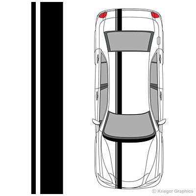 Single Offset Rally Racing Stripes 3m Vinyl Stripe Decals For Chrysler 300 Ebay